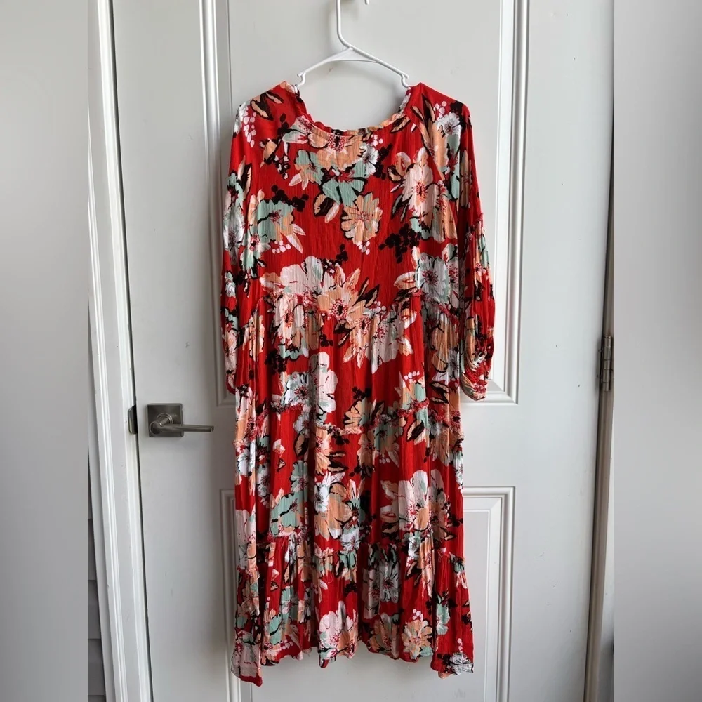 Easel Women’s Floral Boho Smock Dress